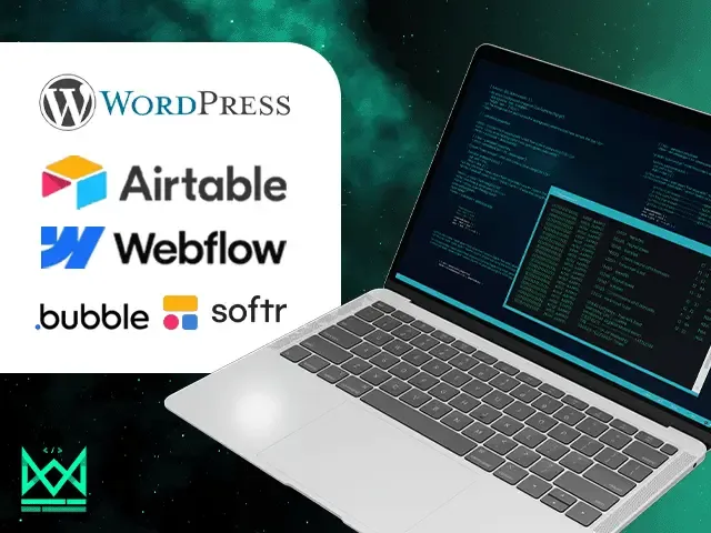 Notebook exibindo tela de comparação entre diferentes plataformas de tecnologia no-code
