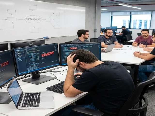 Ilustração sobre retrabalho em software e seus impactos no cronograma e no orçamento