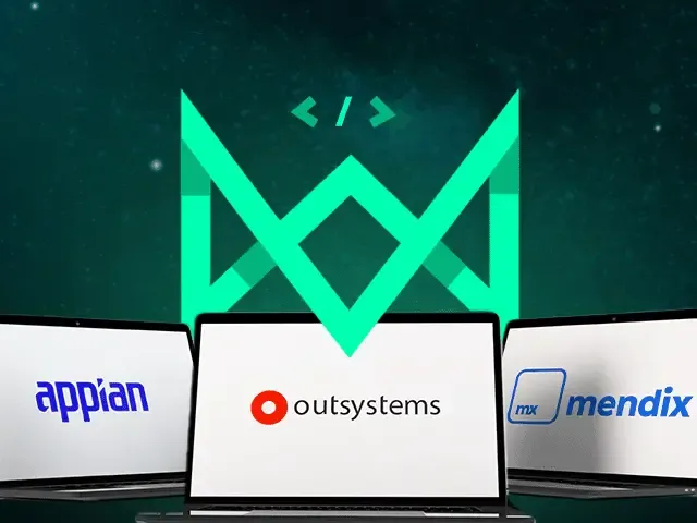 Tela de plataforma de desenvolvimento low code moderna