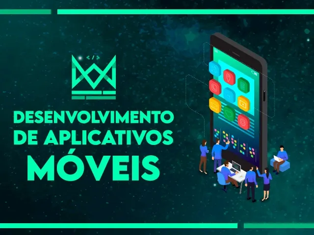 Ilustração de aplicativos móveis conectados a estratégias empresariais