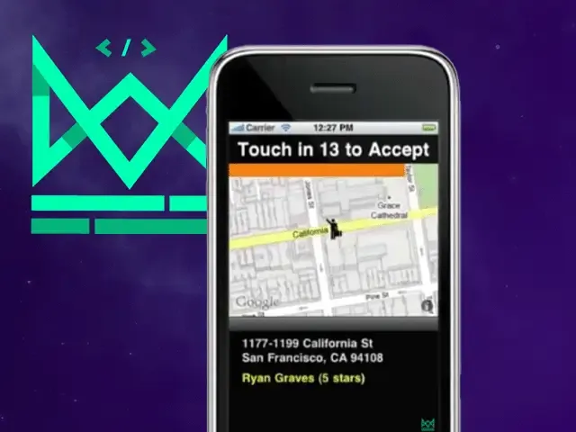 Ilustração do MVP do Uber com aplicativo de carros em São Francisco