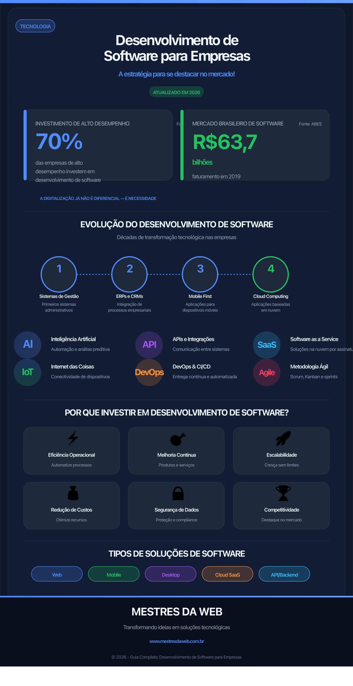 Infográfico sobre Desenvolvimento de Software para Empresas - A estratégia para se destacar no mercado