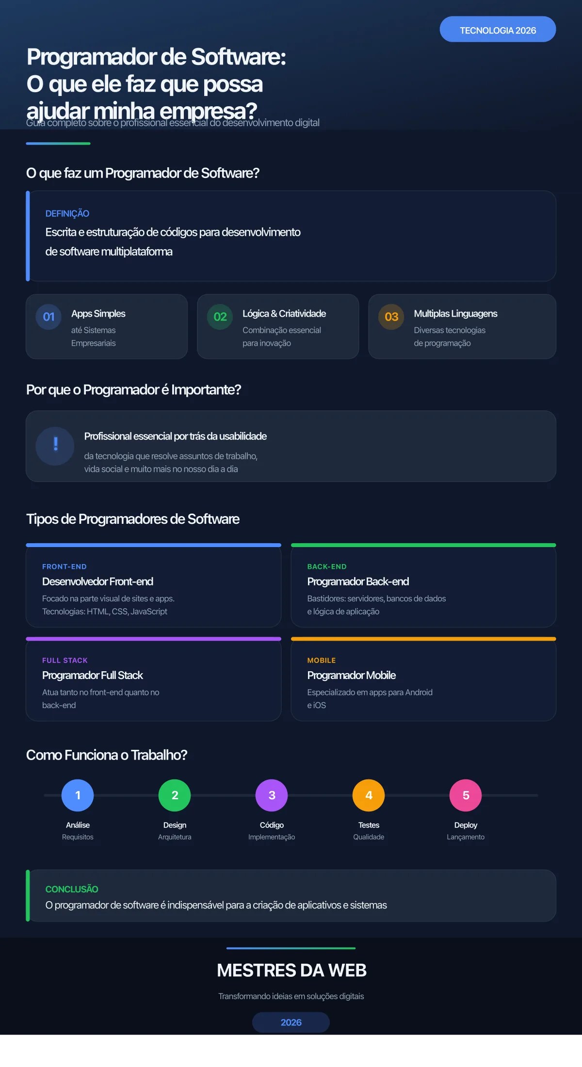 Infográfico sobre Programador de Software - O que ele faz que possa ajudar minha empresa?